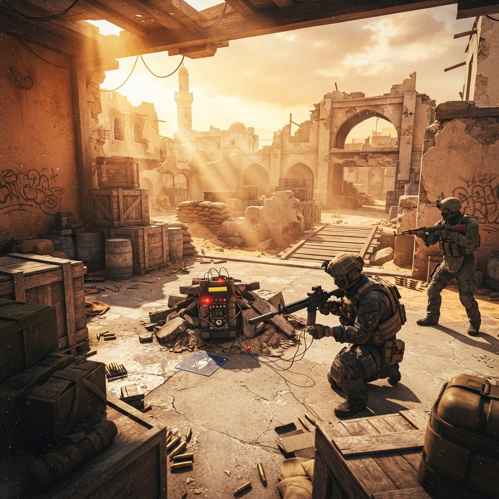 Tactical shooter bomb site map